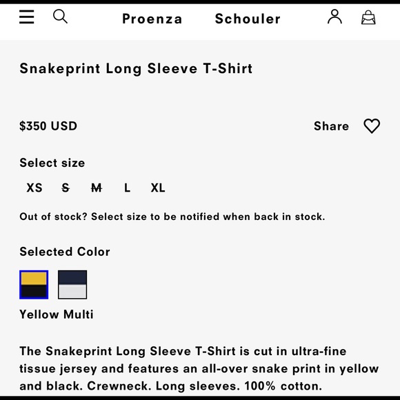 Proenza Schouler Snake Print Long Sleeve Tee - Picture 5 of 5